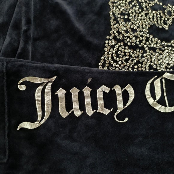 Juicy Couture TrackSuit Matching Set Navy Blue Small Jacket Pants Pockets Bling - Picture 5 of 7